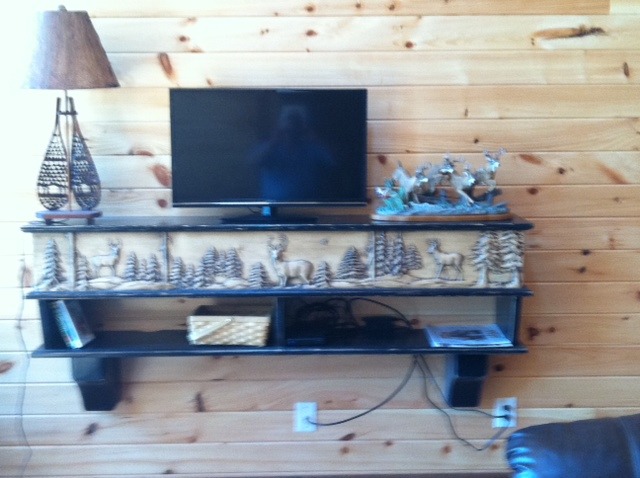 Wild Life Carved TV Shelf