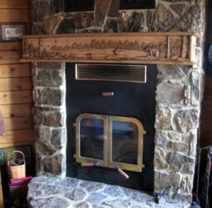 Customer installed Bear Lake fireplace mantel.