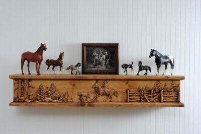 Cowboy Roundup Fireplace Mantel