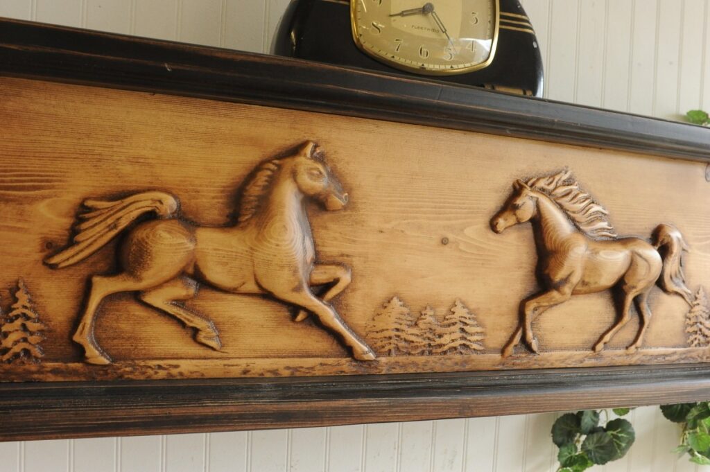 Mustangs Fireplace Mantel